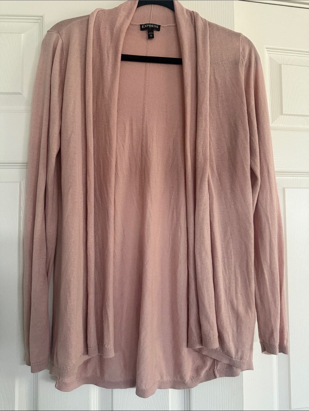 Express Open-Front Cardigan in Dusty Blush M